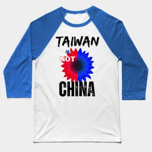 Taiwan is not China - Blue & Red Taiwanese sunflower of hope Baseball T-Shirt